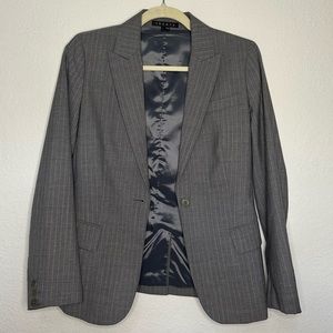 THEORY pinstriped wool blazer grey size 4